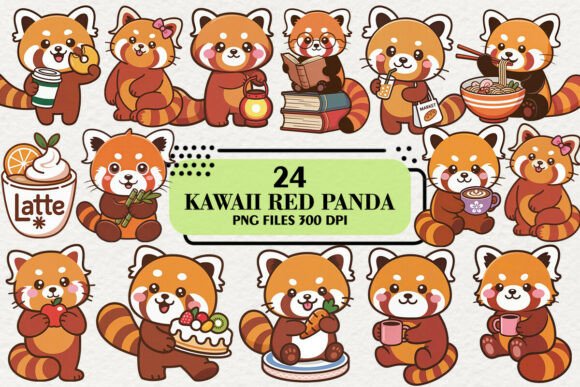Download Kawaii Red Panda Clipart Bundle - Panda Collection