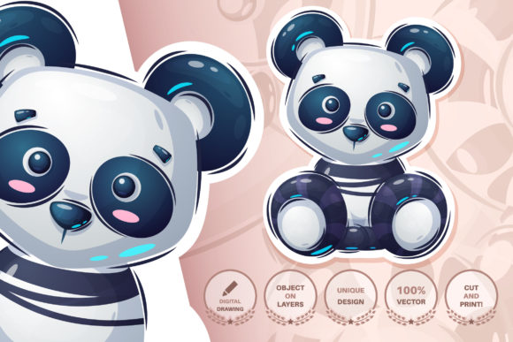 Download Teddy Panda - Cartoon Character Sticker - Panda Collection