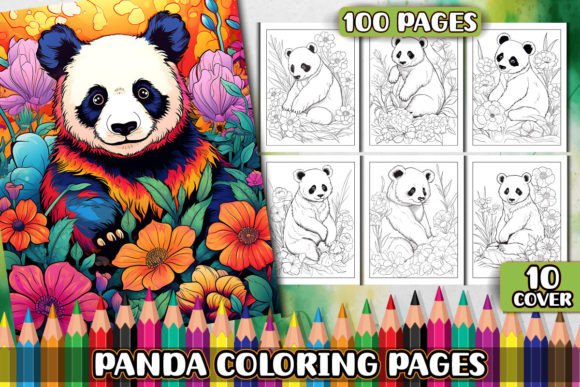 Download Panda Coloring Pages for KDP Interior - Panda coloring Collection