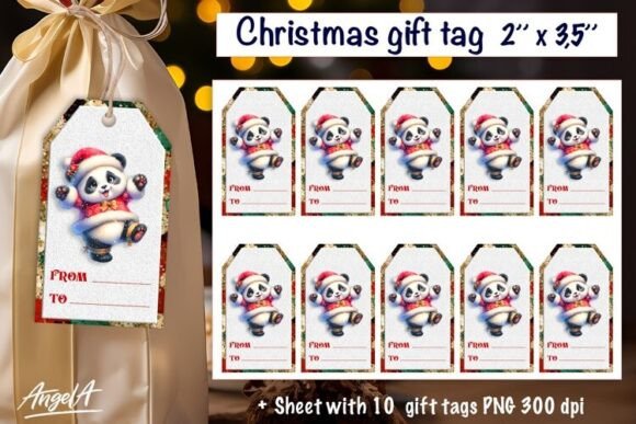Download Christmas Gift Tags, Christmas Panda PNG - Panda Collection