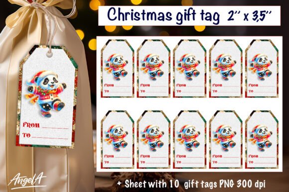 Download Christmas Gift Tags, Panda Bear - Panda Collection
