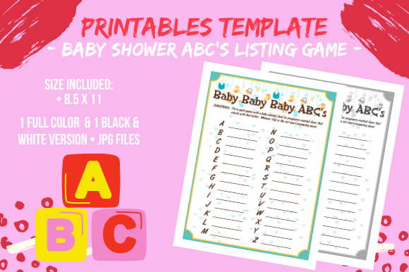 Download Baby Shower ABC Alphabet Game 4 Adults - Alphabet game Collection